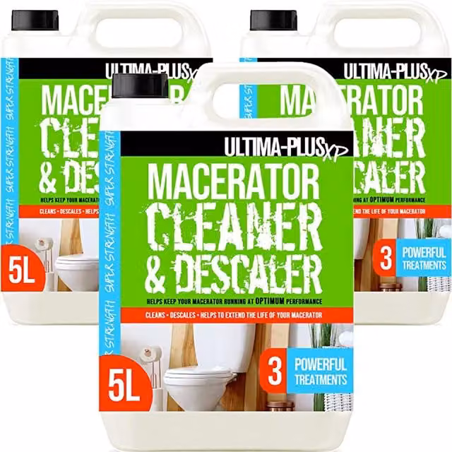 Ultima-Plus XP Toilet Macerator Cleaner in Black and White