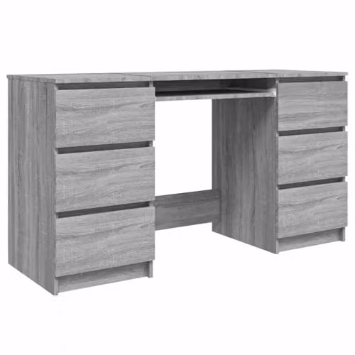 vidaXL Writing Desk in Grey Sonoma, W/D/H: 140 x 50 x 77 cm