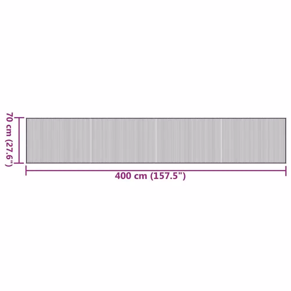 Berkfield Home Rectangular Bamboo Rug in Dark Grey, W: 70 cm, L: 400 cm – 4
