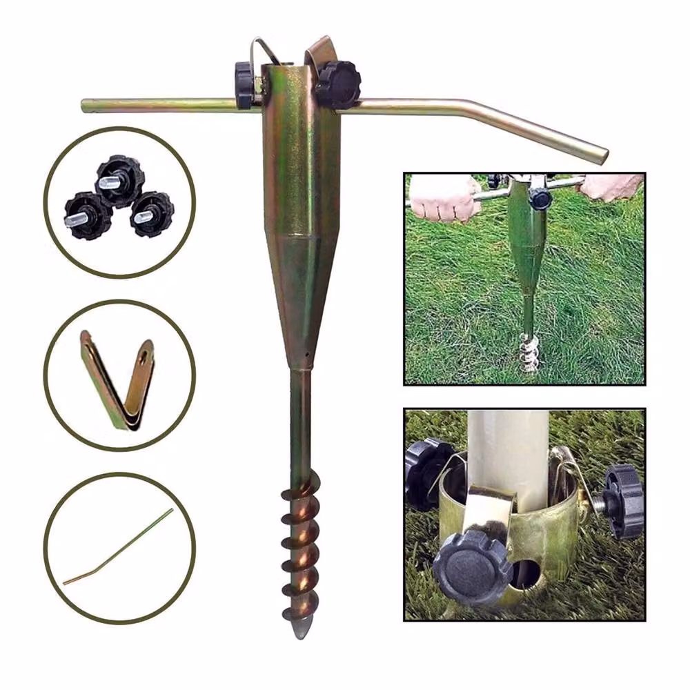 SPETLEK Heavy Duty Rotary Washing Line Ground Spike Stand in Bronze Steel – 4