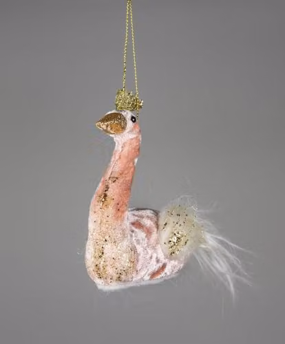 Shatchi 3-Piece Pink Swan Christmas Hanging Decorations, W/D/H: 12 x 13 x 13 cm