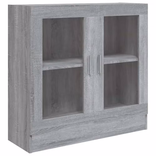 vidaXL Vitrine Cabinet in Grey Sonoma with Glass Doors and Internal Shelves, W/D/H: 82.5 x 30.5 x 80 cm – 1