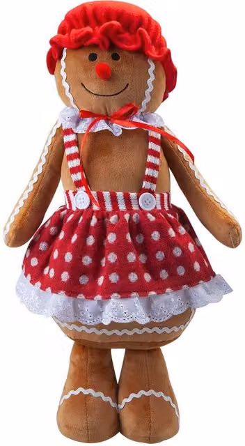 VFM e-Store Christmas Gingerbread Woman Decoration, Red, White and Multicolour, H 48 cm x W 27 cm