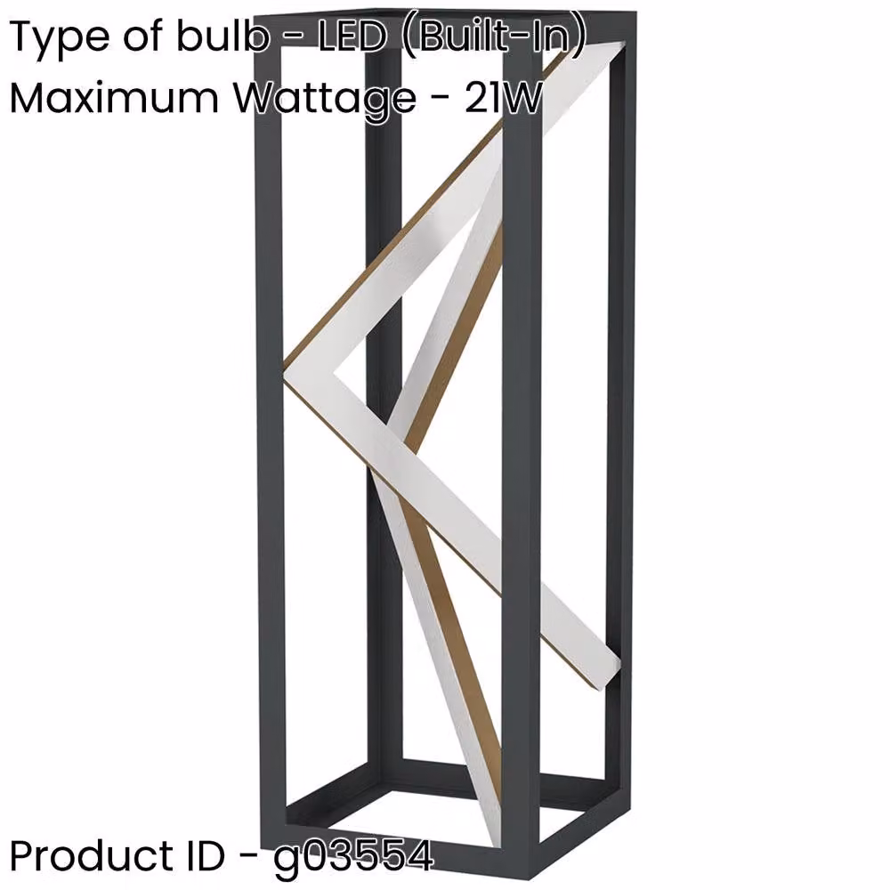 Loops Modern Black and Gold Metal Table Lamp with LED Bulb Included – 2
