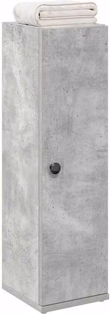 Berkfield Home Freestanding Bathroom Cabinet with Roll Holder in Concrete Grey, W/D/H: 20.5 x 22 x 72 cm