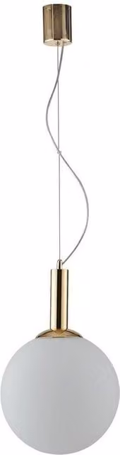 Netlighting Hera Globe Ceiling Pendant in Gold/Brass with White Opal Glass and E27 Socket