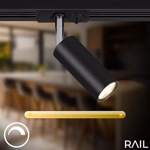Briloner Black 4.5W LED Track System Spotlight with Warm White Light – 7