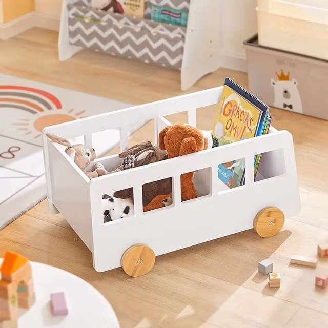 SoBuy Bus Shaped Kids Organiser Unit in White