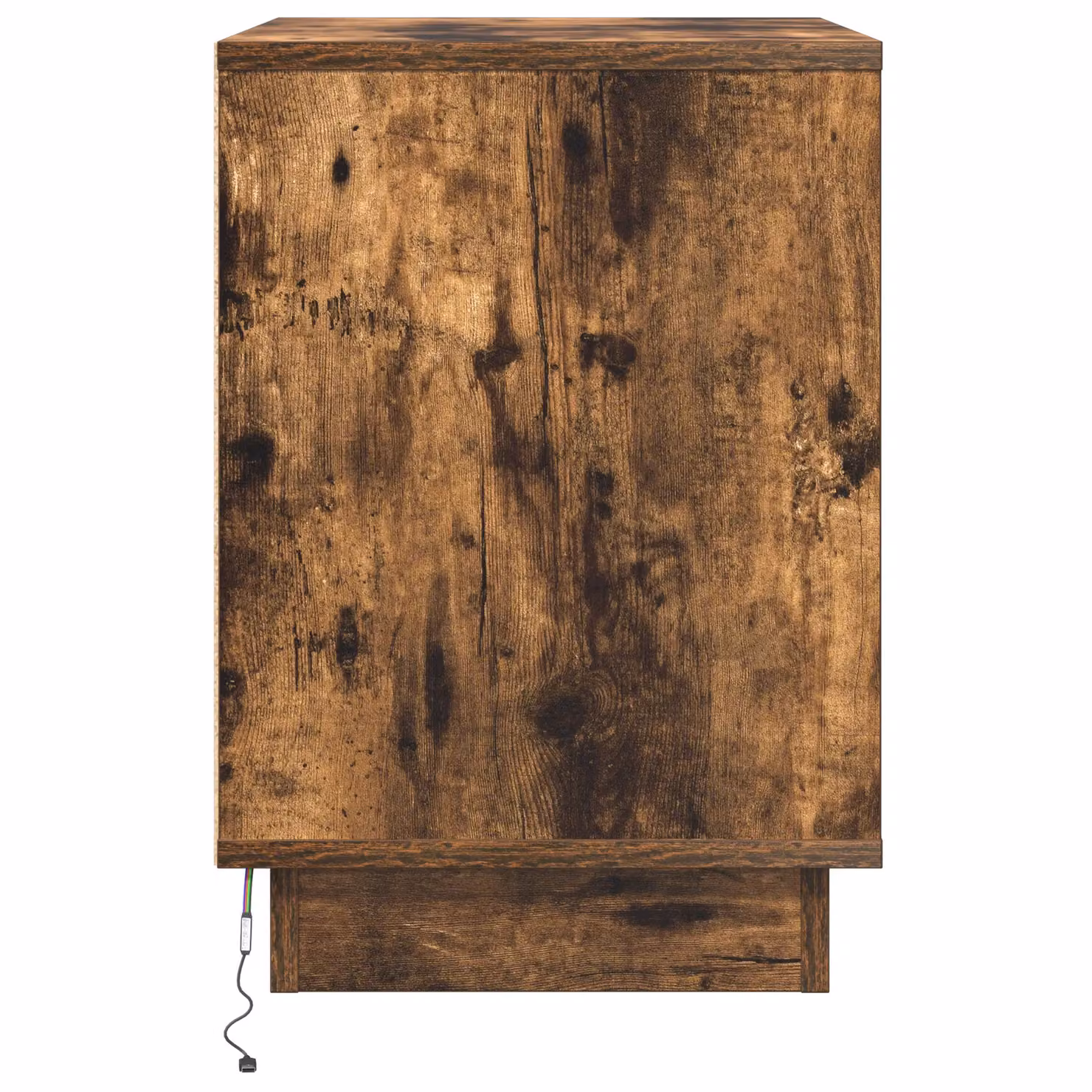 Berkfield Home Modern Bedside Cabinet with Integrated LED Lights in Smoked Oak Brown, W: 50 cm, D: 34.5 cm, H: 50 cm – 3
