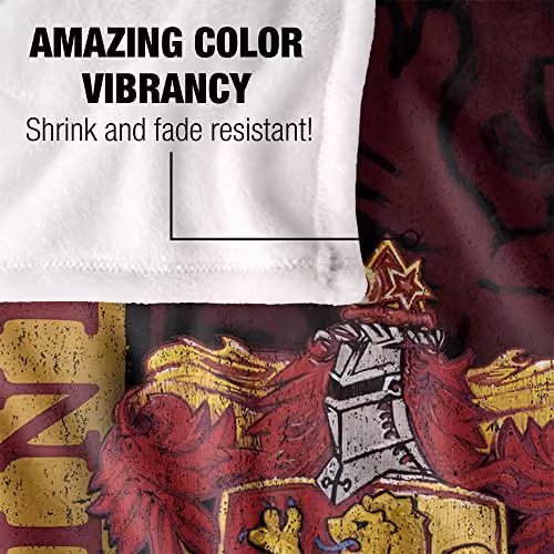 Warner Brothers Harry Potter Gryffindor House Crest Fleece Blanket, W/D: 152 x 127 cm, White/Multicolour – 3