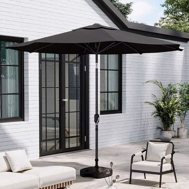 Breeins 3m Traditional Parasol with Fillable Base in Black