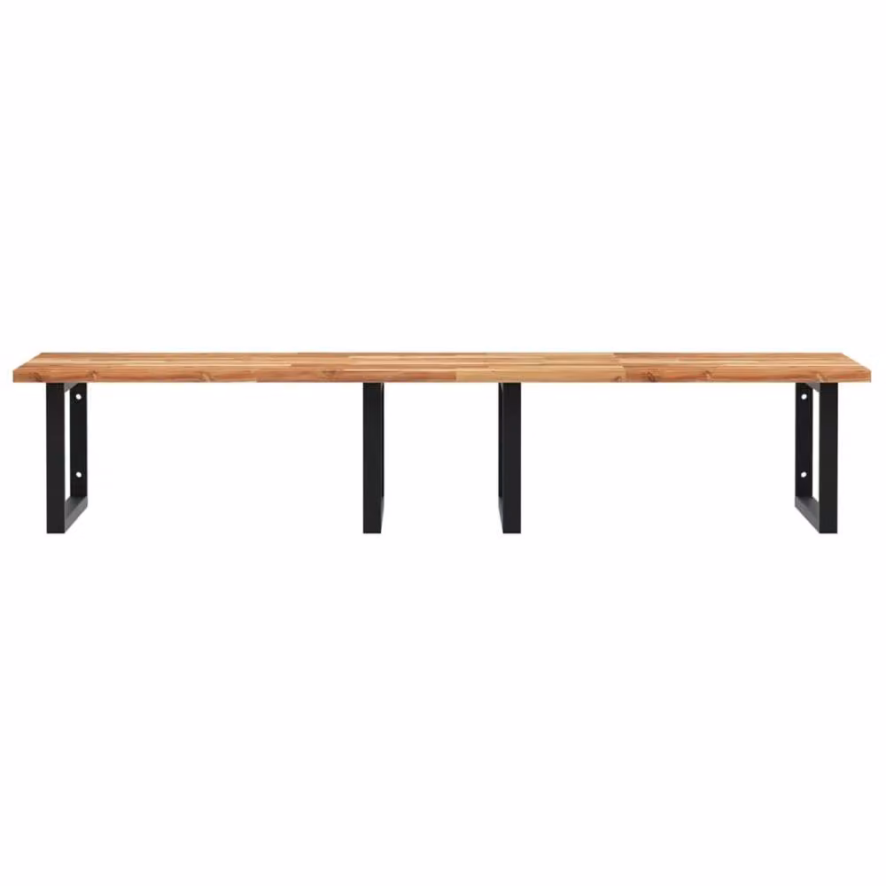 Berkfield Home Wall Mounted Basin Shelf in Brown Acacia Wood and Steel – 2