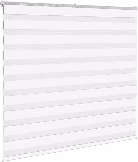 Berkfield Home Elegant Zebra Blind in White, W: 155 cm, H: 150 cm