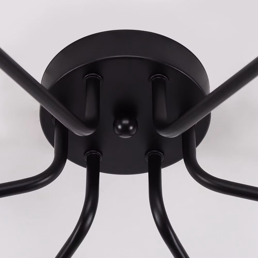 NIVOR Modern Black 6-Light Semi Flush Mount Ceiling Light – 2