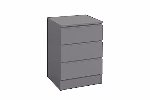 Birlea Oslo 3 Drawer Bedside Table Grey W/D/H: 40 x 40 x 60 cm – 3