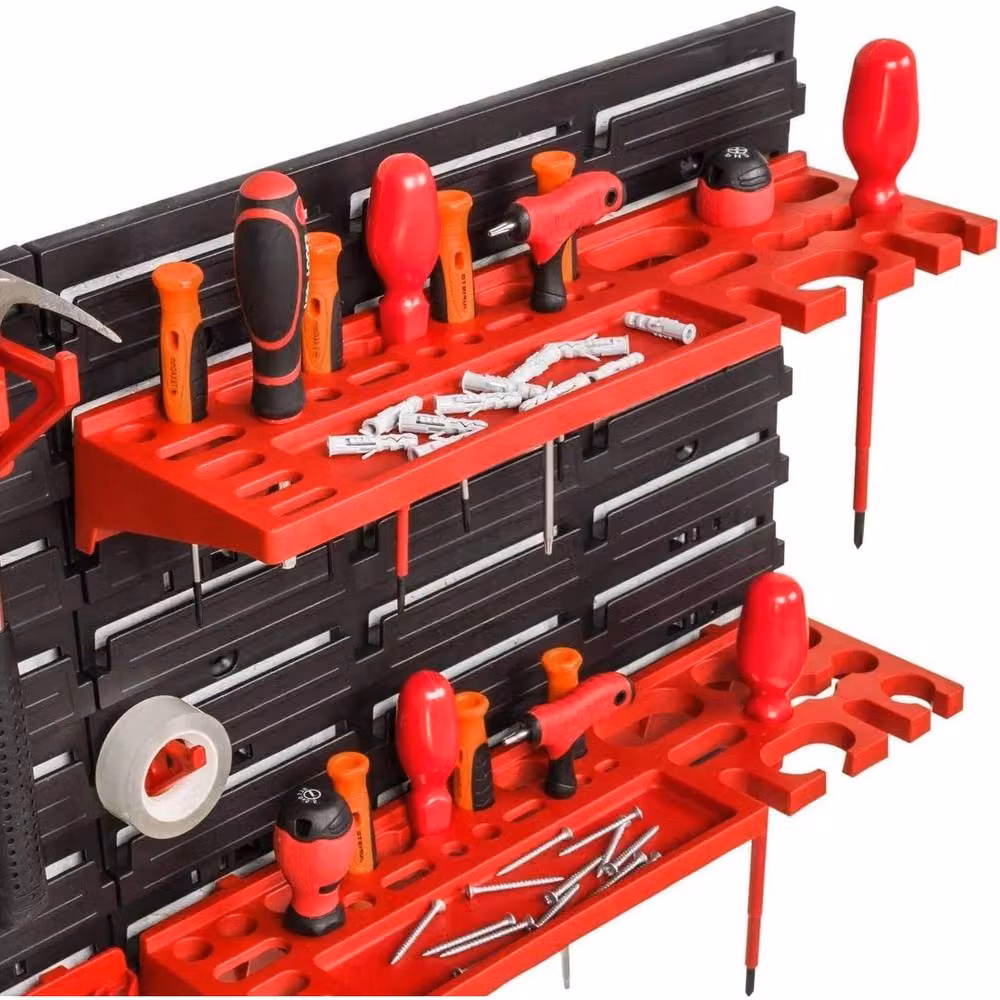 Havendro Wall Mounted Multicolour and Black Tool Peg Board W: 77.2 cm, H: 39.0 cm – 2