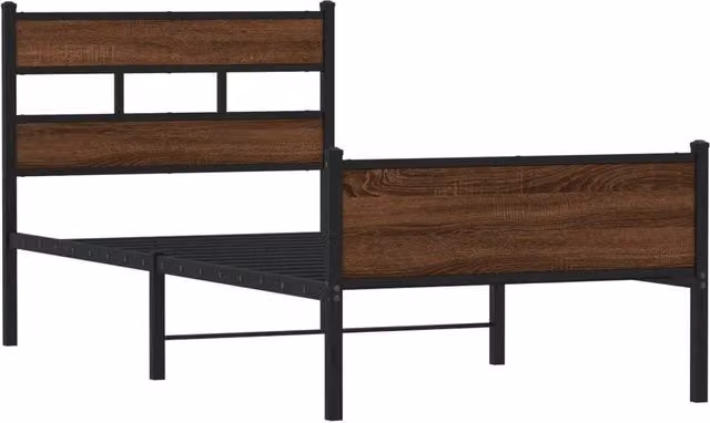 Berkfield Home Elegant Single Bed Frame with Drawers in Brown Oak – 1