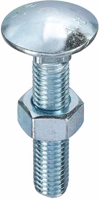 Unifix Galvanised Steel Hex Bolts and Nuts M8 x 100mm, Silver, Box of 50