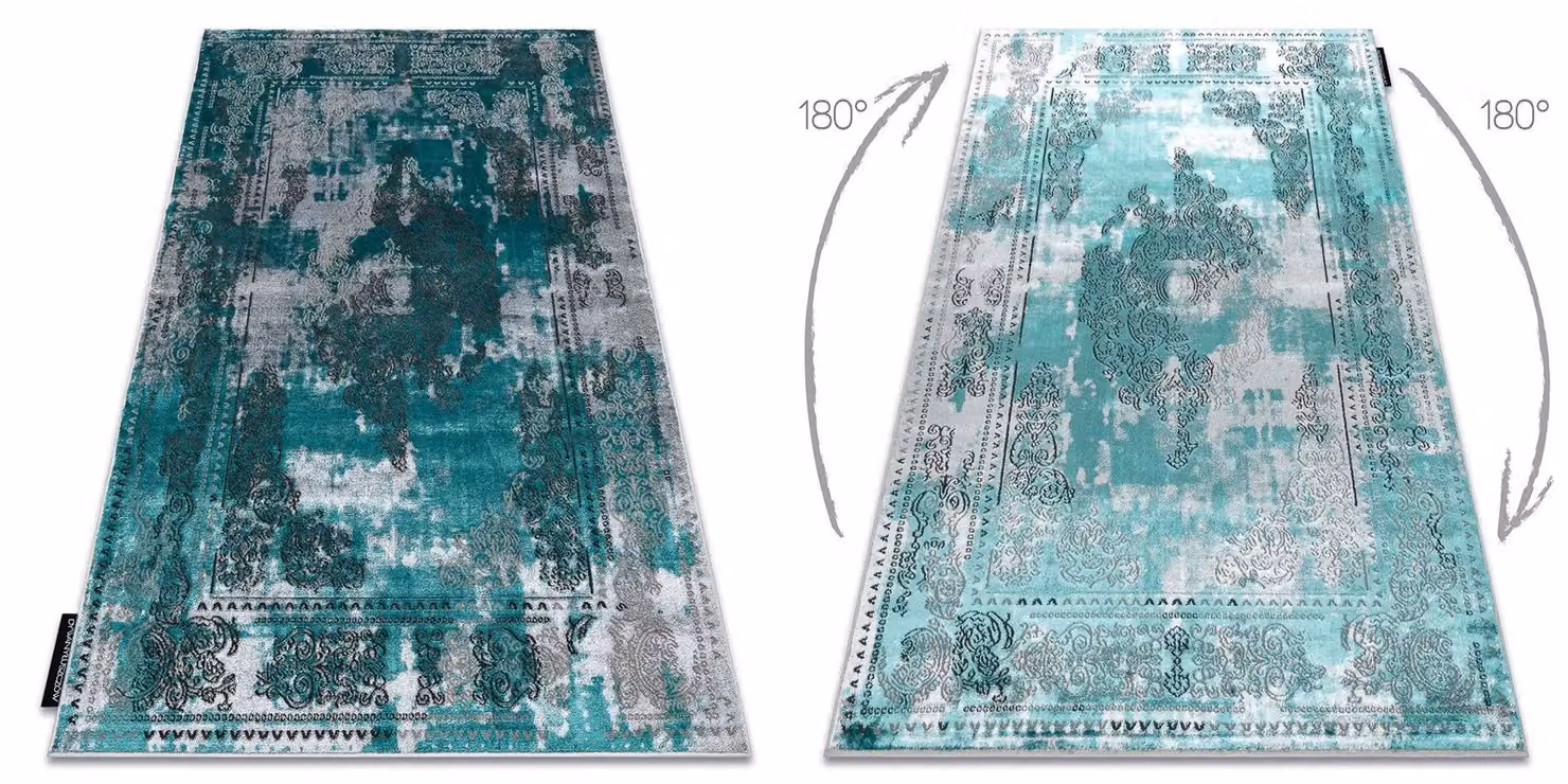 RugsX De Luxe Green Vintage Rectangular Rug, W: 120 cm, L: 170 cm – 2