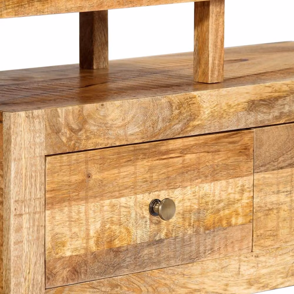 Berkfield Home Rustic Brown Solid Mango Wood TV Cabinet W/D/H: 120 x 30 x 40 cm – 4