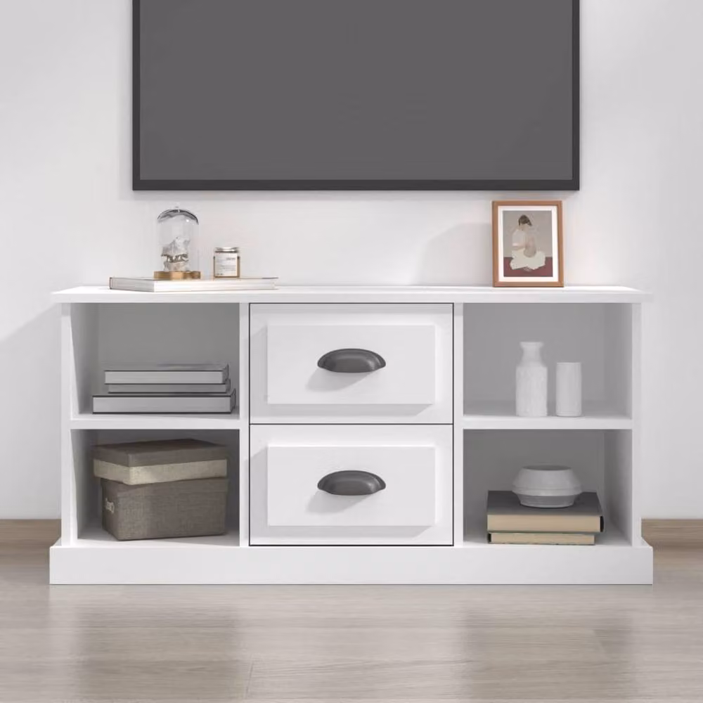 Berkfield Home Modern White TV Cabinet W/D/H: 99.5 x 35.5 x 48 cm – 2