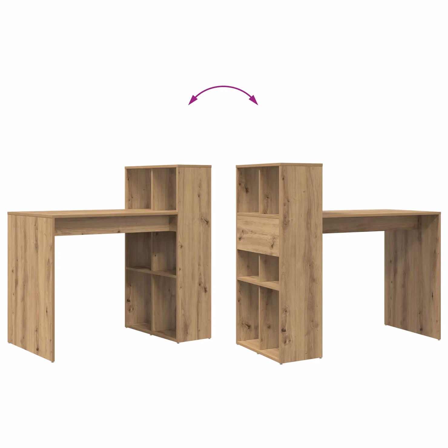 Berkfield Home Artisan Oak Writing Desk in Brown – 5
