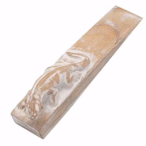 KDMD Hand Carved Gecko Doorstop in Brown