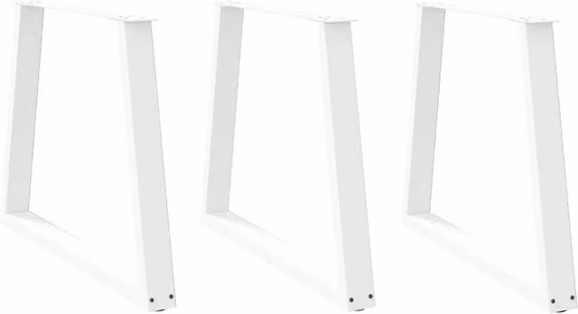 Berkfield Home V-Shape Dining Table Legs, 3 Piece Set, White Steel, H: 72-73.3 cm x W: 80 cm