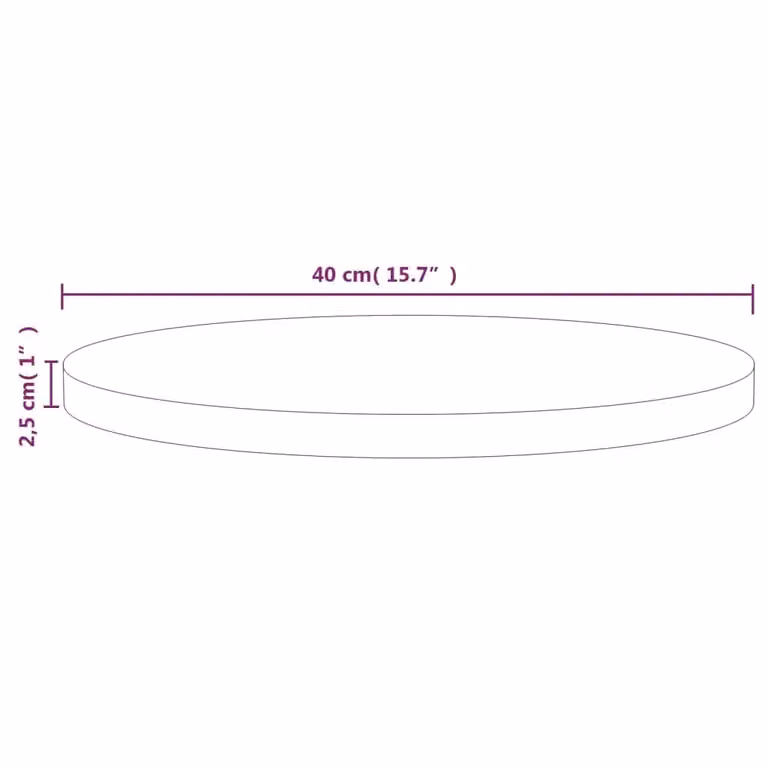 Berkfield Home Solid Wood Pine Table Top, Brown, Diameter: 40 cm, Height: 2.5 cm