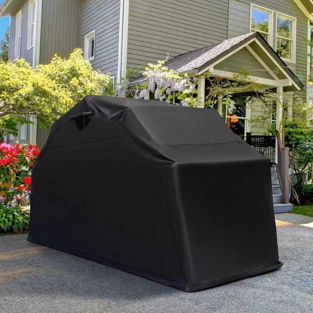 Hinsinc Heavy Duty Portable Motorcycle Outdoor Shelter in Black, W/D/H: 137 x 137 x 190 cm – 4