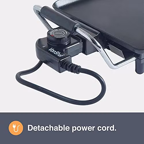 VonShef XXL Electric Teppanyaki Grill in Black with 2000W Non-Stick Smooth Plate and Adjustable Thermostat, W/D/H: 90 x 23 x 10 cm – 6