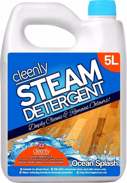Cleenlys Pet Steam Detergent for Steam Mops Ocean Splash 3 in 1, Clear, 5kg