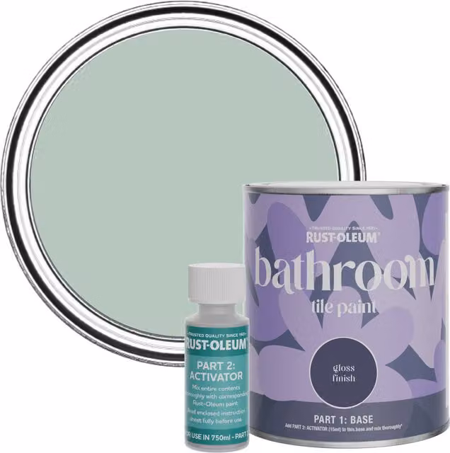 Rust-Oleum Leaplish Green Gloss Bathroom Tile Paint, 750ml