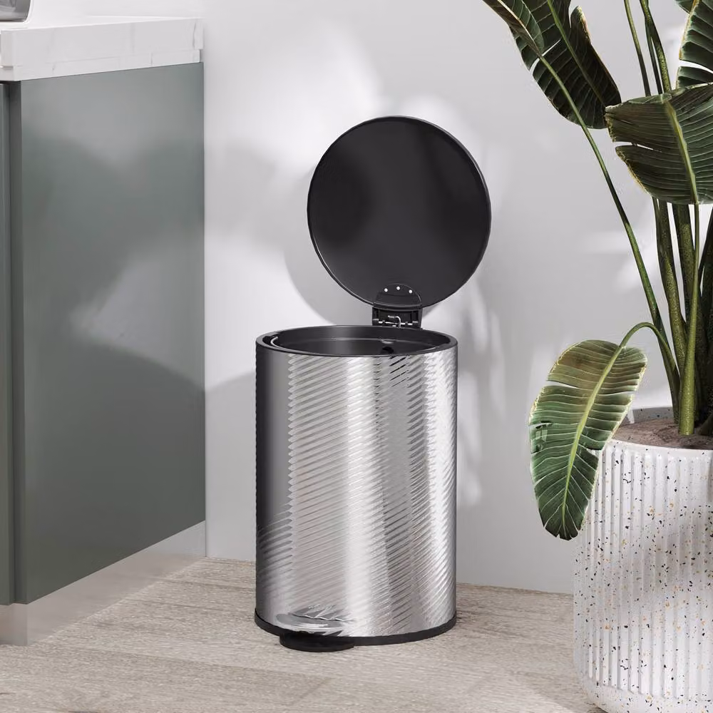 STILVORA 20L Stainless Steel Pedal Bin with Soft-Close Lid and Removable Inner Bucket in Silver – 8