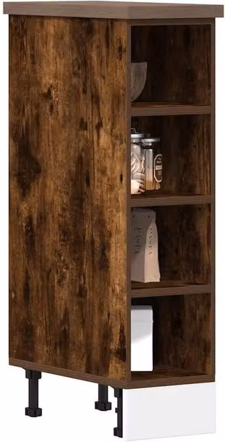 Berkfield Home Smoked Oak Bottom Kitchen Base Unit in Brown, W/D/H: 44.5 x 20 x 81.5 cm