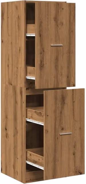 Berkfield Home Apothecary Cabinet in Artisan Oak Brown, W: 40 cm, D: 41 cm, H: 144.5 cm