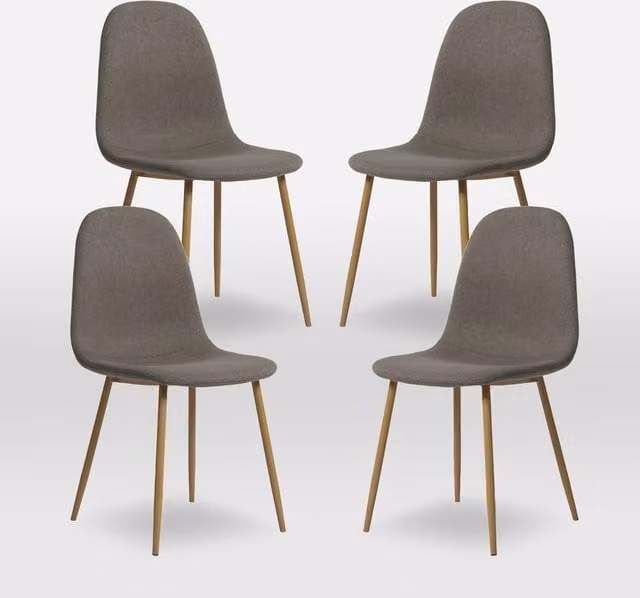 Home Garden Direct Asteria Set of 4 Modern Upholstered Dining Chairs in Grey – 1