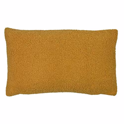 Malham Yellow Shearling Fleece Rectangular Cushion, W: 50 cm, D: 30 cm, H: 30 cm