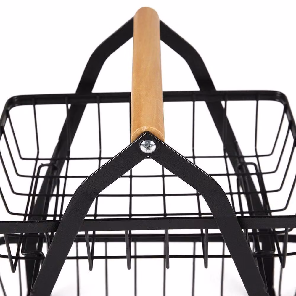 PAWNORA 2 Tier Black Metal Wire Fruit Basket Stand Rack – 4