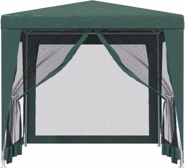 Berkfield Home Party Tent with 4 Mesh Sidewalls, Green, W/D/H: 250 x 250 x 245 cm – 1