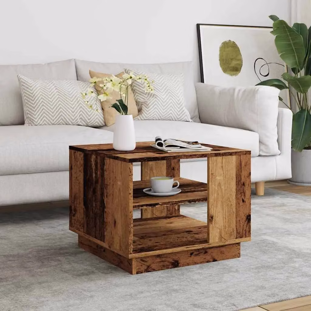 Berkfield Home Old Wood Coffee Table in Brown, W/D/H: 55 x 55 x 42 cm – 3