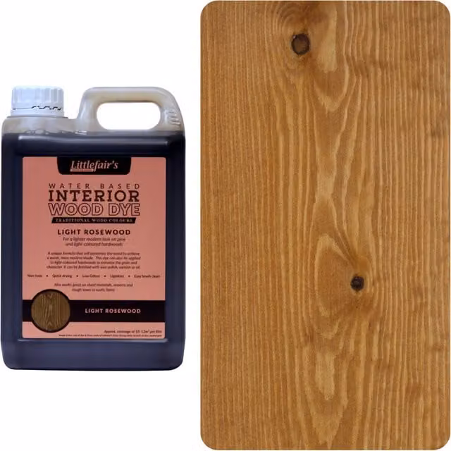 Littlefair's Indoor Wood Stain in Light Rosewood Brown, 5 l