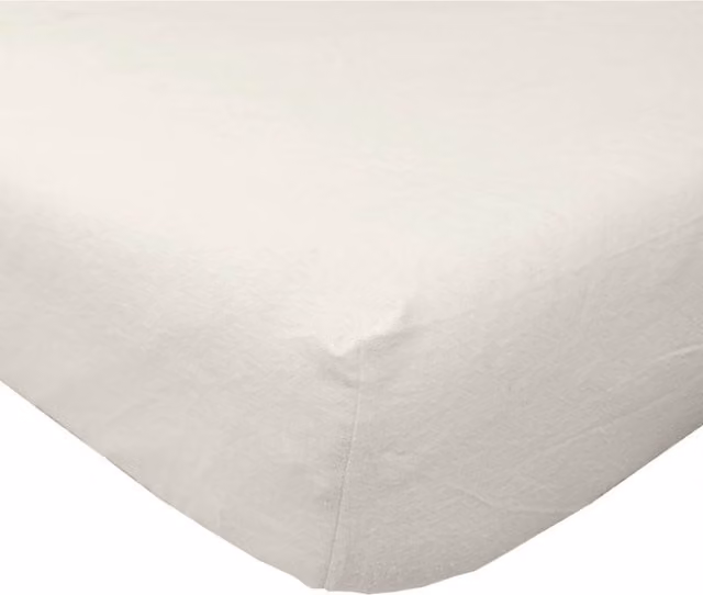 Homescapes Brushed Cotton Flannelette Fitted Sheet, Beige, W: 140 cm, L: 190 cm