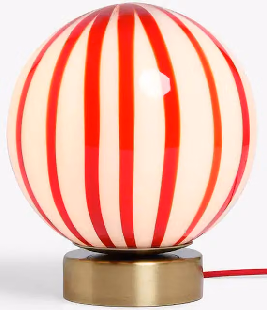 Cath Kidston Glass Marble Table Lamp in Red and White