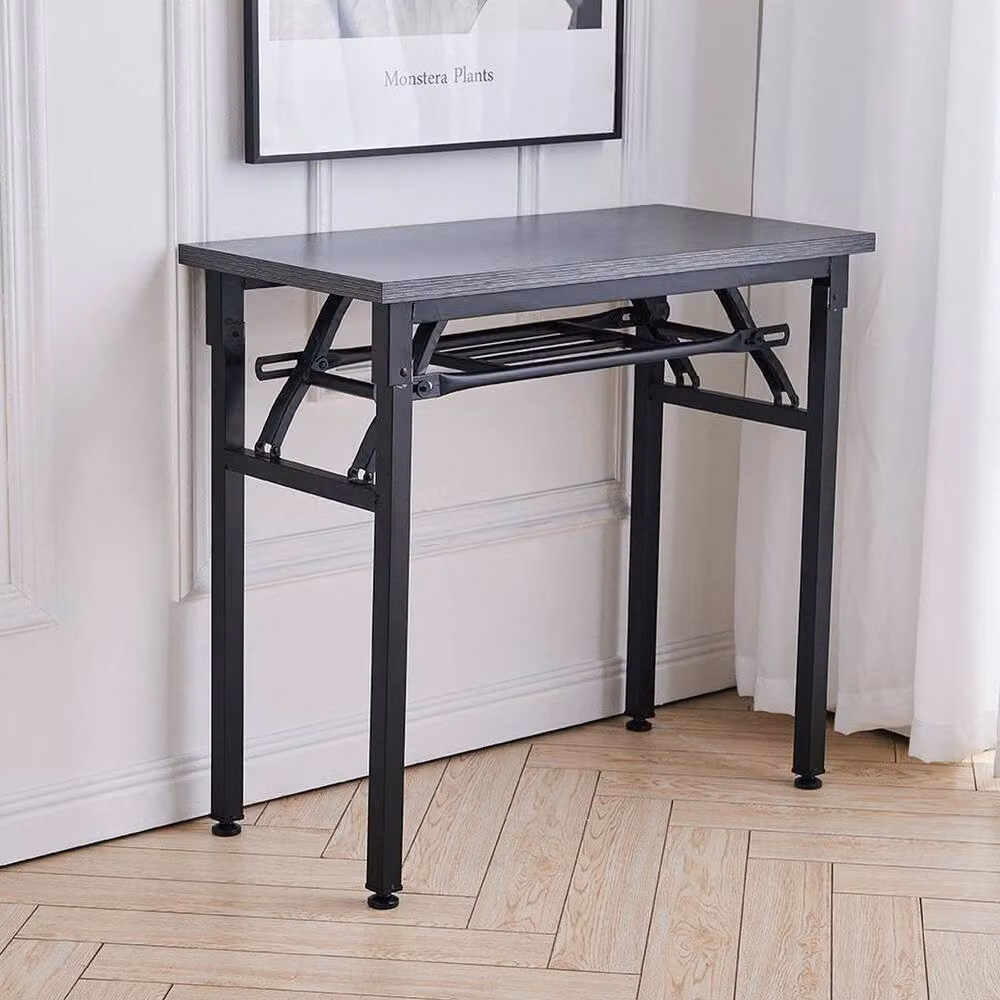 KORVIXA Black Folding Computer Desk with Rectangular MDF Laminate Top – 5