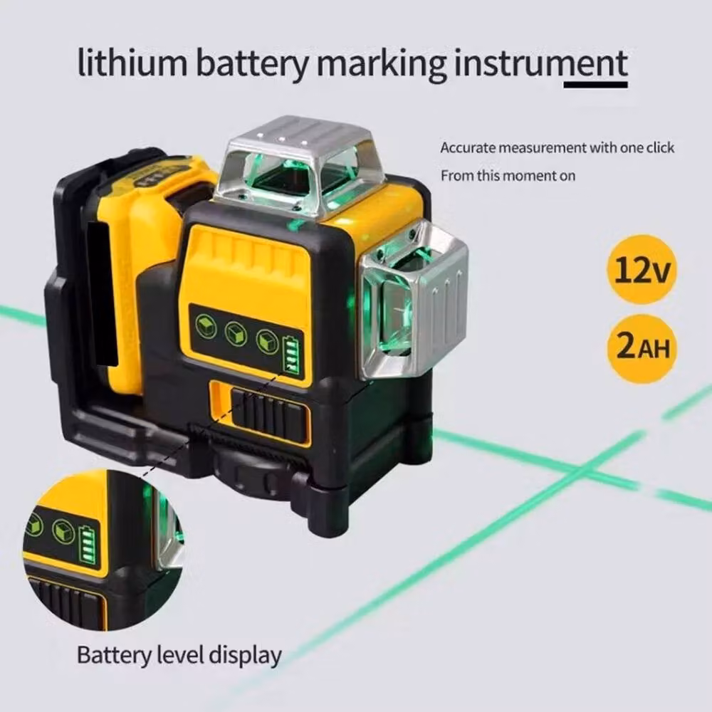 NESTLUNE 360 Laser Level Set with 2 Batteries and Charger in Black, W: 1000 cm, H: 52 cm – 2