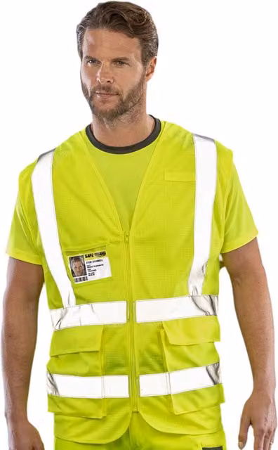 Result SAFE-GUARD Unisex Adult Executive Mesh Hi-Vis Safety Vest, Class 2, Fluorescent Yellow, XL
