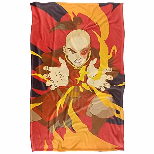 Avatar The Last Airbender Zuko Super Soft Silky Touch Fleece Throw Blanket, Multicolour, W: 91 cm, D: 147 cm