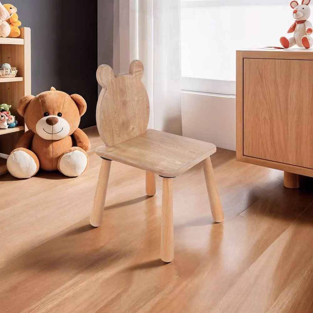 Calicosy MAEL Children's Chair with Bear Backrest, Brown, Width: 30 cm – 2