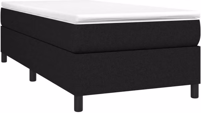Berkfield Home Upholstered Single Bed Frame in Black Fabric, W/D/H: 90 x 190 x 35 cm – 1